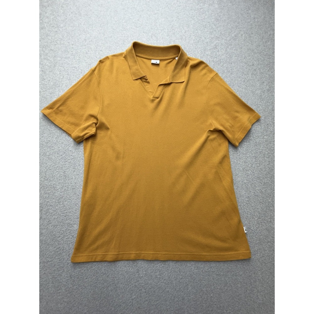 NN07 No Nationality Polo Shirt Mens Large Yellow Paul Polo 3463 Knit Casual
